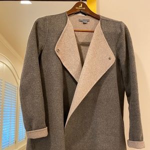 MAKE AN OFFER Vince Two Tone Gray Asymmetrical Wool Coat